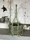 Primitive Antique Early 1900s Green Twig Basket W patina  Home Decor