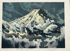 Woodblock Print   Osama Sugiyama   Mt Fuji In Mid Winter