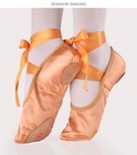 New Adults Kids Satin Ballet Jazz Dance Shoes Split Suede Sole Lace Up Shoe Gift