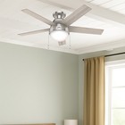 Hunter Fan 46 Inch Brushed Nickel Low Profile Indoor Ceiling Fan With Light Kit