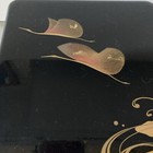 Japanese Plastic Black Gold Bird Crane Heron Wave Makie Aizu Letter Box Lacquer 