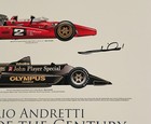 Mario Andretti Signed Driver Of The Century Indycar F1 18x12 Ltd Edition Print