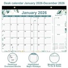 2026 Desk Calendar - 12 Months Calendars From January 17  X 12   Green Leaf 