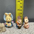 7 Vtg Bunny Rabbits Small Resin plastic Russ Berrie Hallmark Easter Vgc