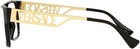 Versace Ve 3326u Gb1 Black gold Plastic Rectangle Eyeglasses 55mm