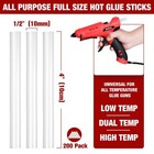 200 Packs Full Size Hot Glue Sticks Hot Melt Clear 4 x1 2   Adhesive Glue Sticks
