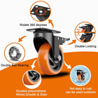 4 Inch Caster Wheels  Heavy Duty Casters Set Of 4 Locking Casters Swivel Poly   