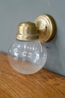 Vintage Porch Sconce Light Fixture Wall Glass Globe Shade Gold Lamp