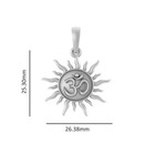 Sterling Silver  92 5  Purity  Spiritual  big Size  Sun Pendant