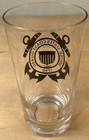 United States Coast Guard 1790 Black Emblem High Ball Cocktail Glass Vintage 