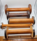 Lot 5 Vtg Wooden Textile Mill Bobbins Spools Clayton Bradford Industrial England