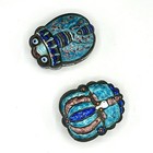 Vintage Chinese Blue Enameled  Silver Plated Cicada And Moth Trinket Boxes Pair