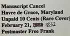 1832 Manuscript Cancel Free Frank Cover To Navy Shipyard Norfolk Va