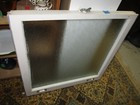 Vintage Antique Wood Window Sash With Privacy Glass Bottom Sash