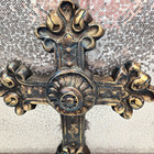 Decorative Baroque Style Cross Wall Gold Black Wall Hanging Rustic Houseware
