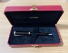 Cartier Santos-dumont Ballpoint Pen Black Silver New Full Set Gift Box