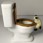 Gallery Kitty Cat Hanging Off Toilet Figurine Only Miniature Siamese Vtg 3 25 