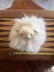 Vintage Sheep Toy With Real Leather And Wool Handmade