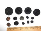 Lot 135 Vtg Antique Victorian Buttons Black Glass Metal Marcasite Brass Shanks