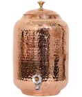 Handmade Pure Copper Hammered Pure Copper Water Dispenser Pot 4ltr Tank 2 Bottle