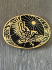 Vintage Adm Eagle Brass Belt Buckle Award Design Metals Inc Black Gold