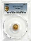 1853 Gold California Fractional Liberty Round 50 Cents Bg 409 Pcgs Au 58
