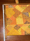 Vintage Mcm Sewing Caddy Basket Yarn Bag Folding Flat Wood Frame Fabric
