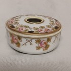 Hand Painted Porcelain Floral Hair Receiver Jar