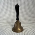Vintage Old School Brass Bell With Black Handle  6 In X 3 5 In Excellent Shape