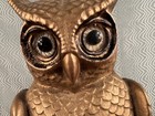 Swisher   Soules Double-faced Metal Owl Decoy Decatur Ill  Glass Eyes 1940 s
