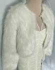 White Faux Fur Jacket Shrug Wedding Day Wrap Formal Bridal Jacket Sm med