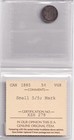 Canada 1885 Five Cent 5c Silver Coin Iccs Graded Vg8 Small 5 5 Mark