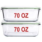 70oz 8 Cups X-large Glass Food Storage Containers Family Size Set Baking 4-pack