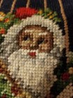Rare Black Santa With Cat Vintage Needle Point Christmas Stocking  20 Inch