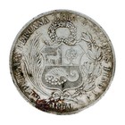 1870 Peru 1 Sol Silver Coin Lima Mint Un Sol