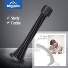 12 Pack Black Spring Door Stops 3-1 8  Heavy Duty - Flexible Door Stopper With L