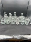 Lot Of 15 Clear Glass Bud Vases Mini Bottles Assorted Embossed Decorative