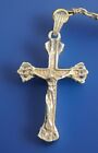 Vintage White Milk Twist Glass Rosary jesus mary Pater Medals sterling Crucifix