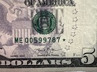  5 Dollar Bill Federal Reserve Star Note Series 2013 - Richmond Me 00599787 