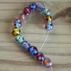 14  Fun Multicolor  Polka Dot Round Lampwork Glass   12mm Beads