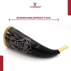 Medieval Viking  Mjolnir Blowing Horn With Brass Rim - 9-12  Authentic Horn