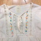Vintage 1970s Hippie Boho Cottage Decor Nightgown Slip On Long Floral Cream Guc