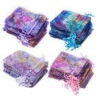 100pcs Coralline Organza Gift Bag Colorful Jewelry Candy Pouch For Wedding Party