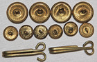 Original Set Of U s  Army Buttons And Belt Hooks For Early Wwii 4 Pocket Uniform