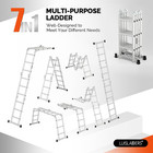 Luisladders Folding Ladder Multi-purpose Aluminium Extension 7 In 1 Step Heavy D