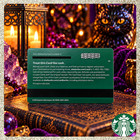          2026 Starbucks Halloween Black Cat Gift Card   Foil Stars   Mag Stripe  0