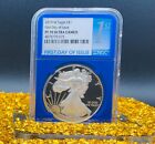 Proof 2019 W  1 Silver Eagle First Day Of Issue Ngc Pf70 Uc Blue Core  pristine 