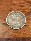 1886 Canada 10 Cents Small 6 Silver Coin