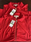 Michael Michael Kors Women s Solid Red Collared Sleeveless Gold Zip Nwt 2 