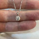 1ct Round Lab Created Diamond Solitaire Pendant Necklace 14k White Gold Plated